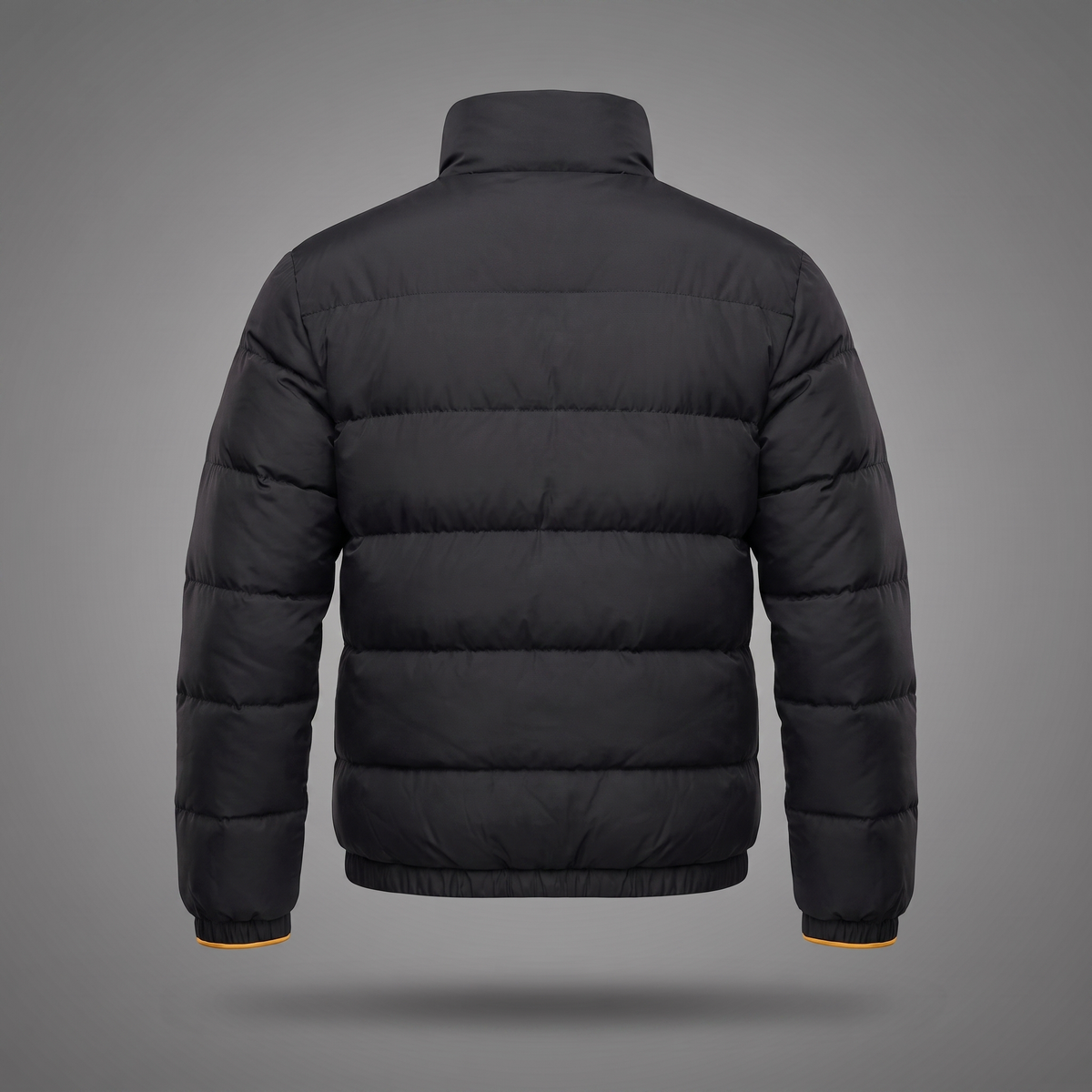 Puffer Jacket in black, back view