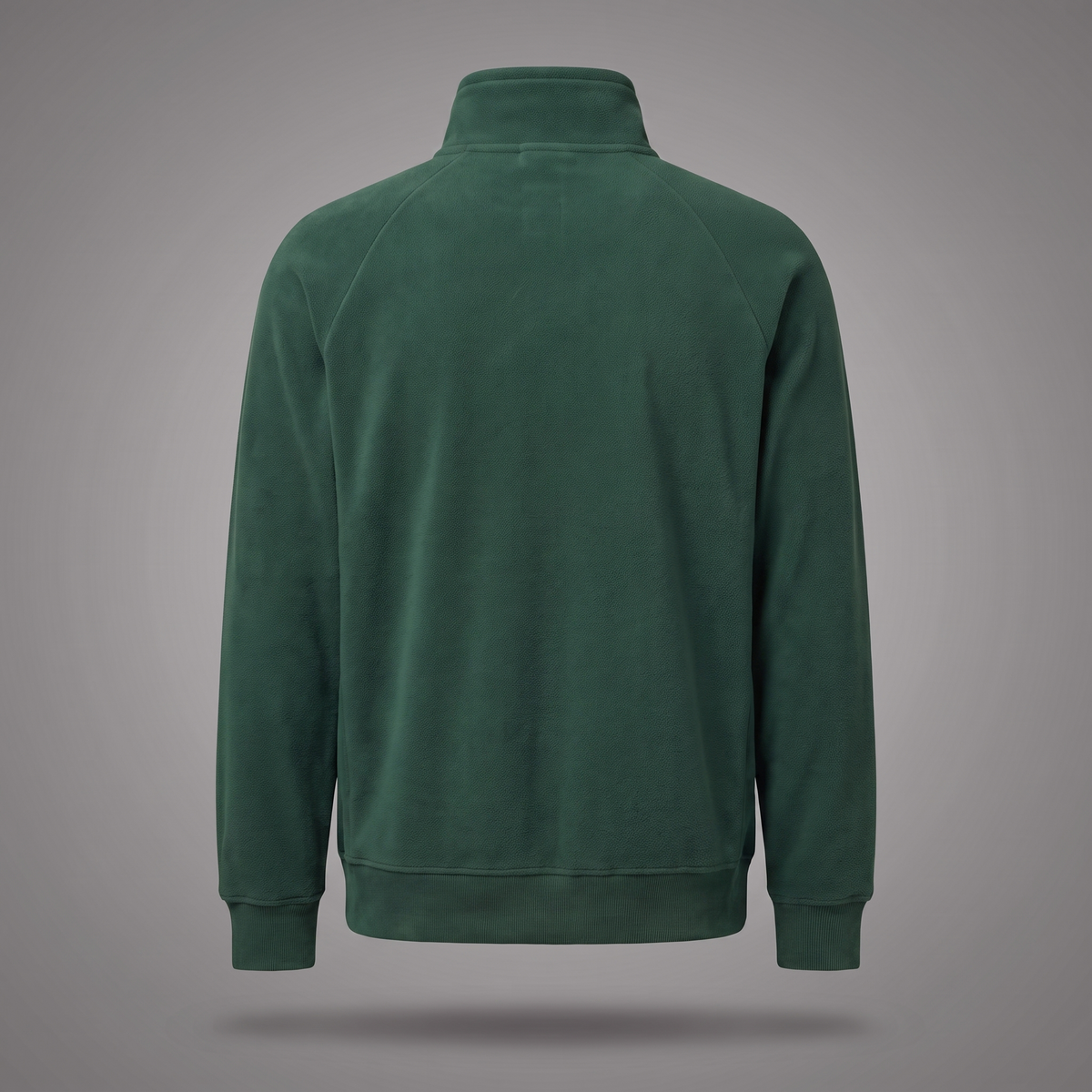 Half-Zip Fleece in forest green, back view